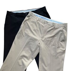 Two Pairs FootJoy Flatfront Golf Pants in Black and Khaki Mens Size W40 L30*